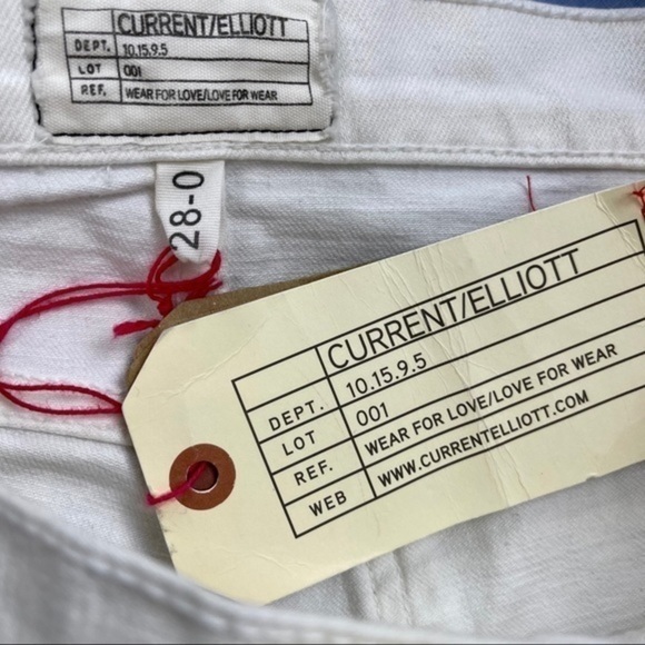 Current Elliott The Stiletto Distressed White Skinny Jeans - Picture 5 of 7